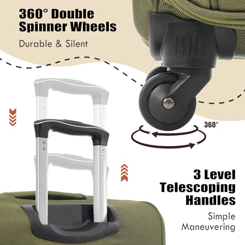 Softside 3-Piece Expandable Luggage Set with TSA Lock Spinner Wheels S375