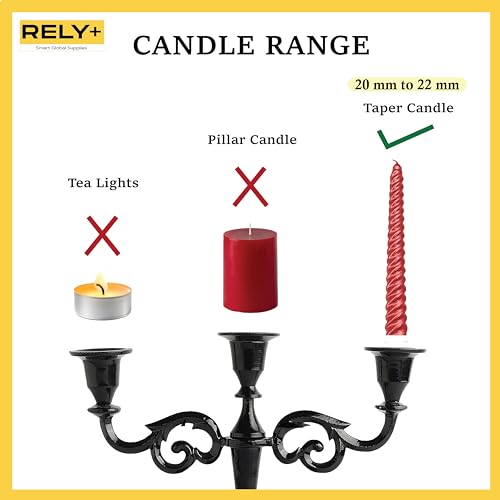 Glossy Black 10 Inch Taper Candle Holders for Table Centerpiece I92680
