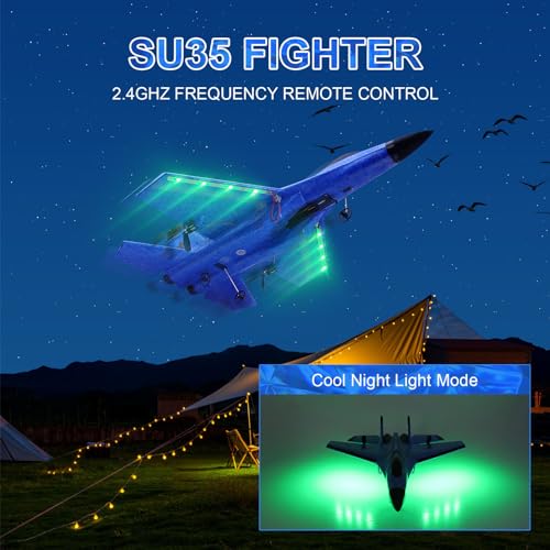 RC Airplane 2.4GHz Ready to Fly with Night Lights USB Charging R21201