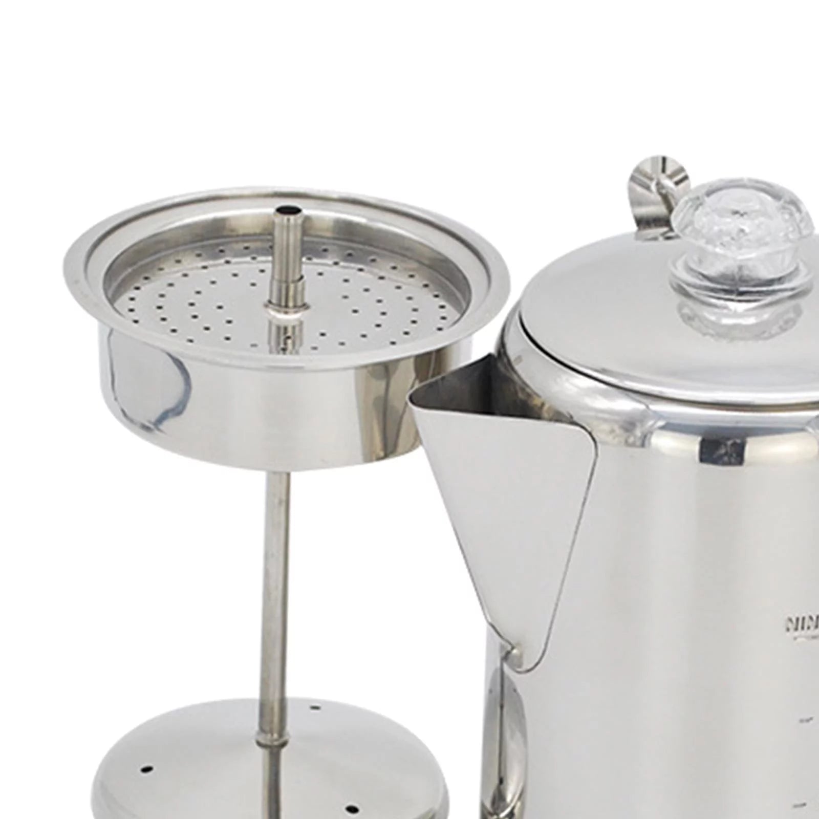 Stainless Steel Camping Coffee Percolator, 9 Cups, Stovetop & Campfire E19778