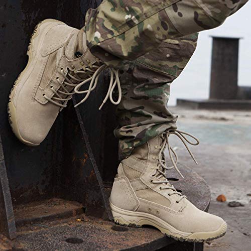 Men's Tactical Boots 8 Inches Lightweight Suede Leather Military Work Boot J951812