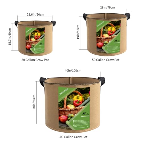 6 Pack 5 Gallon Grow Bags with Handles for Vegetables and Garden P7492