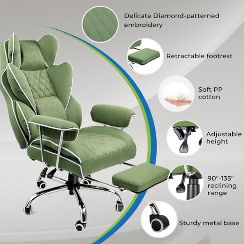 Gaming Chair with Lumbar Support and Footrest, PU Leather, Black E8234