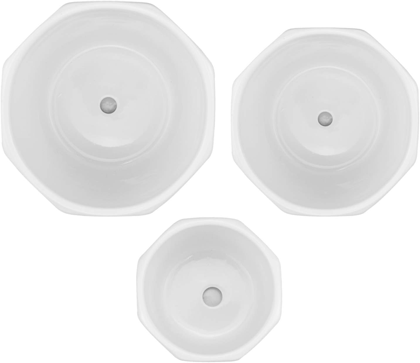Ceramic Plant Pots with Saucer, Set of 3, Indoor Outdoor P840816
