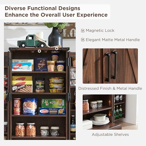 Farmhouse Storage Cabinet with Barn Doors and Adjustable Shelves X3170