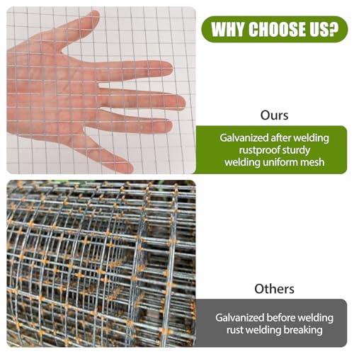 Hardware Cloth, 24in x 100ft, 1/2inch Galvanized Wire Mesh Roll L708