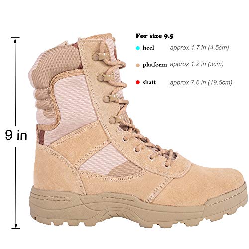 Men's Tactical Combat Boots with Side Zipper B75985