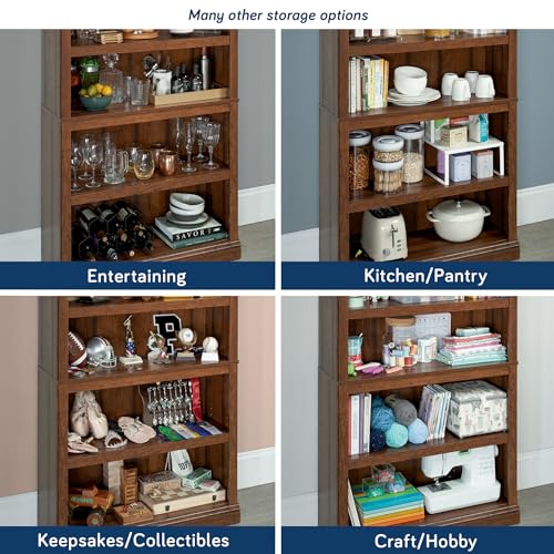 5 Tier Book Shelf Wooden Bookcase for Home Office Living Room C105