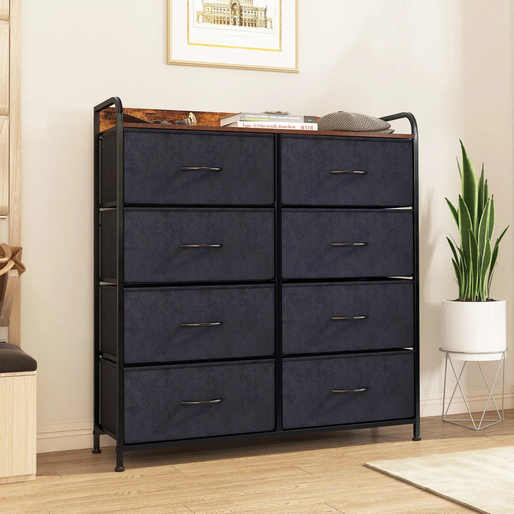 8-Drawer Dresser for Bedroom with Rustic Finish D4858