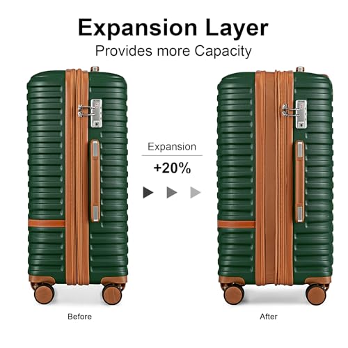 Expandable Carry-On Luggage Set, Lightweight Hard Shell 20 Inch with Spinner Wheels M12570