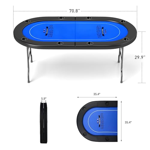 Foldable Blackjack Poker Table with Cup Holders G3690