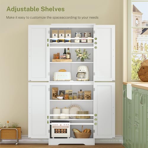 67" Storage Cabinet with 4 Doors and 2 Adjustable Shelves E834926