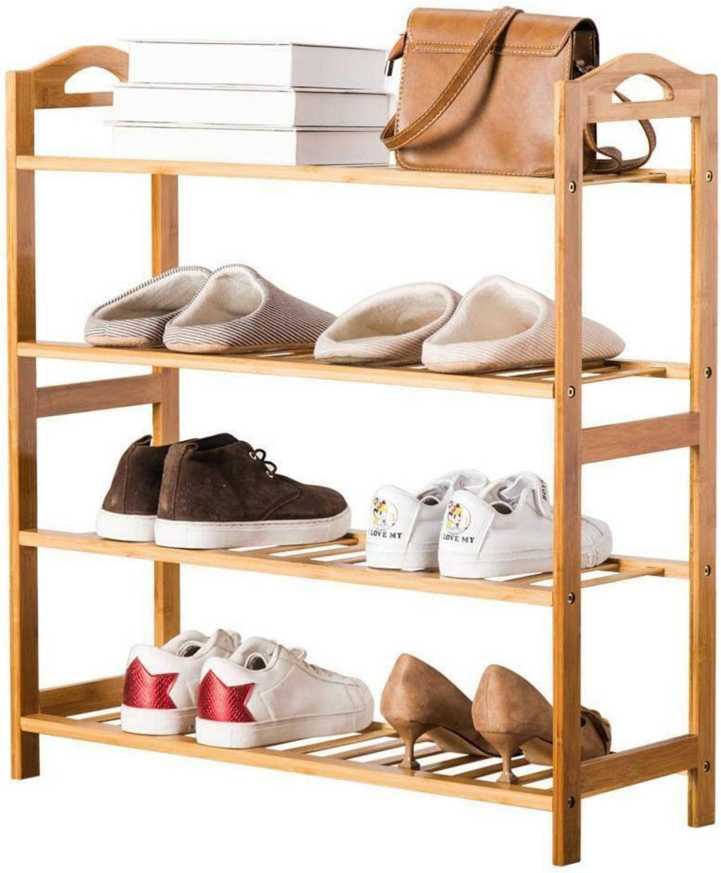 Bamboo Wooden Shoe Rack Organizer Stand Storage Shelf Z8900