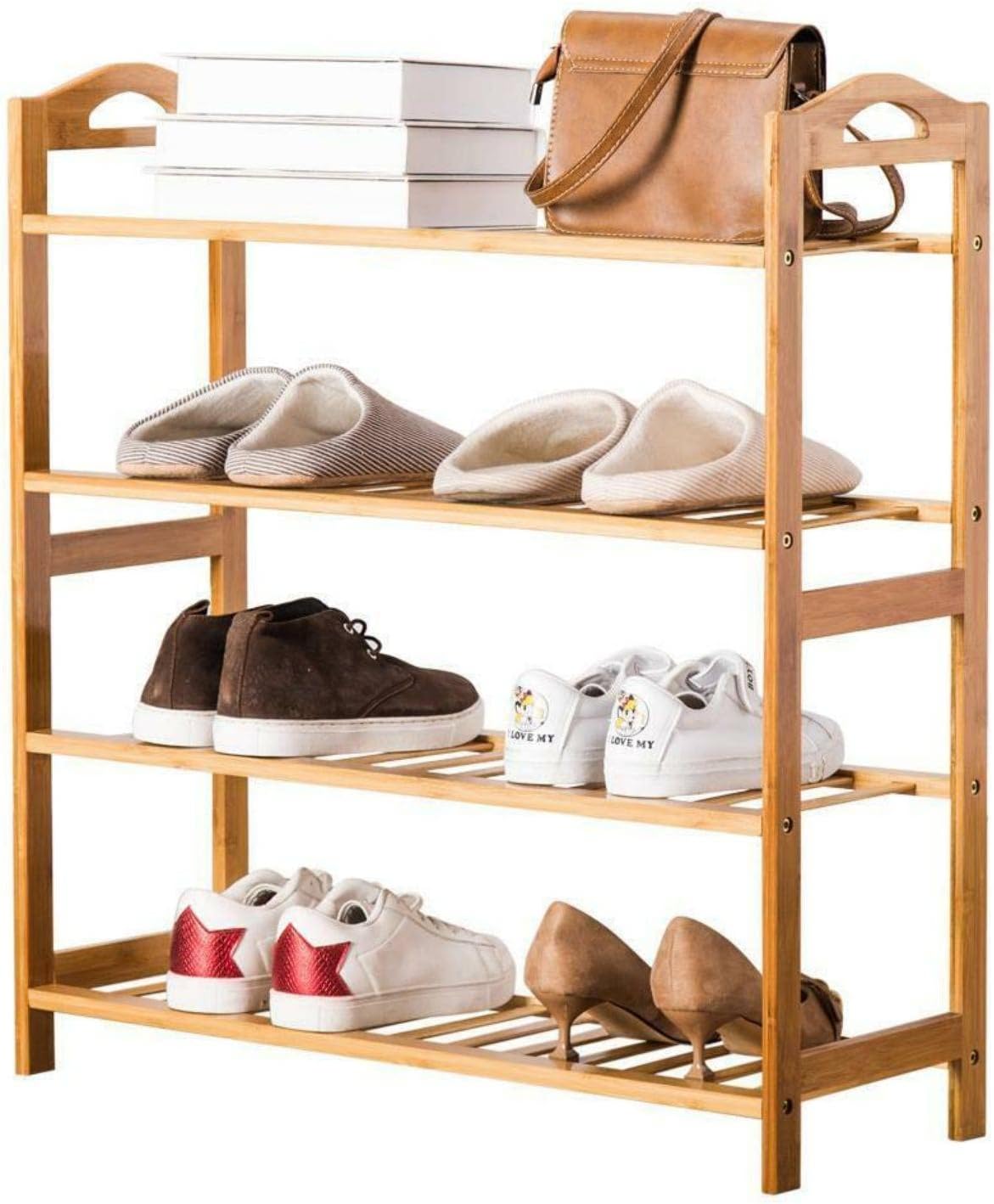 Bamboo Wooden Shoe Rack Organizer Stand Storage Shelf Z8900