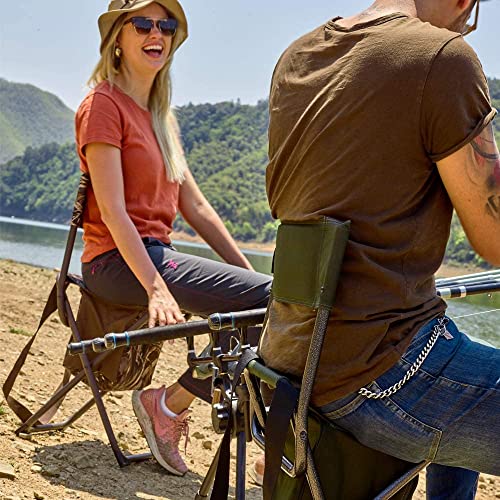 Folding Seat Lightweight Backrest Stool with Storage Pocket for Camping M7455