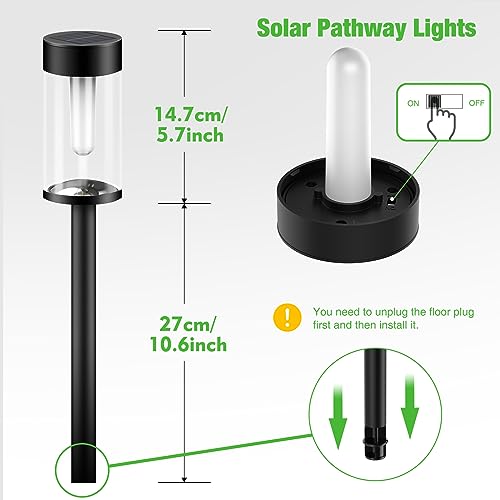Solar Torches with Flickering Flame Waterproof, LED Pathway Lights Outdoor Y89956