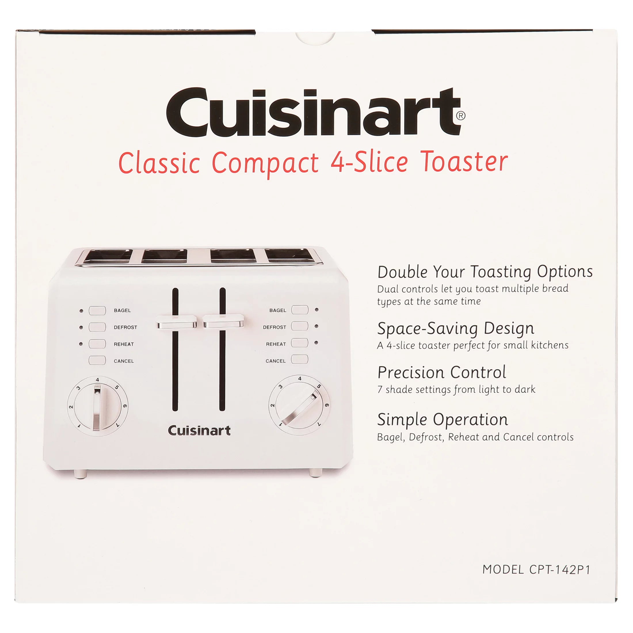 4 Slice Compact Plastic Toaster A14896