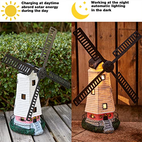 Solar Garden Windmill Lighthouse LED Outdoor Statue K432