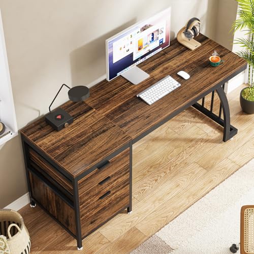 Computer Desk with 3 Drawers, 59-Inch Study Writing Table for Home Office E234