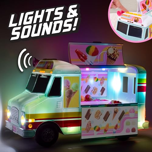 Ice Cream Food Truck Toy with Lights and Sound, 16 Pieces M1923