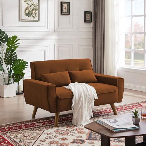 Mid Century Modern Loveseat Sofa with Wood Legs Z78752