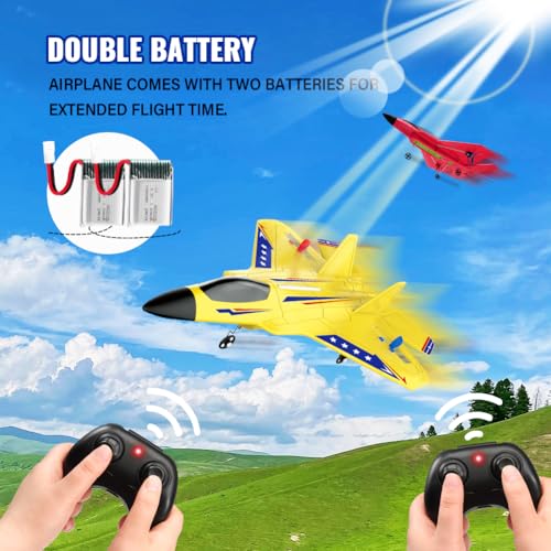 F22 RC Airplane Fighter, 2.4Ghz 2 Channel Remote Control Plane for Kids Beginners Y282