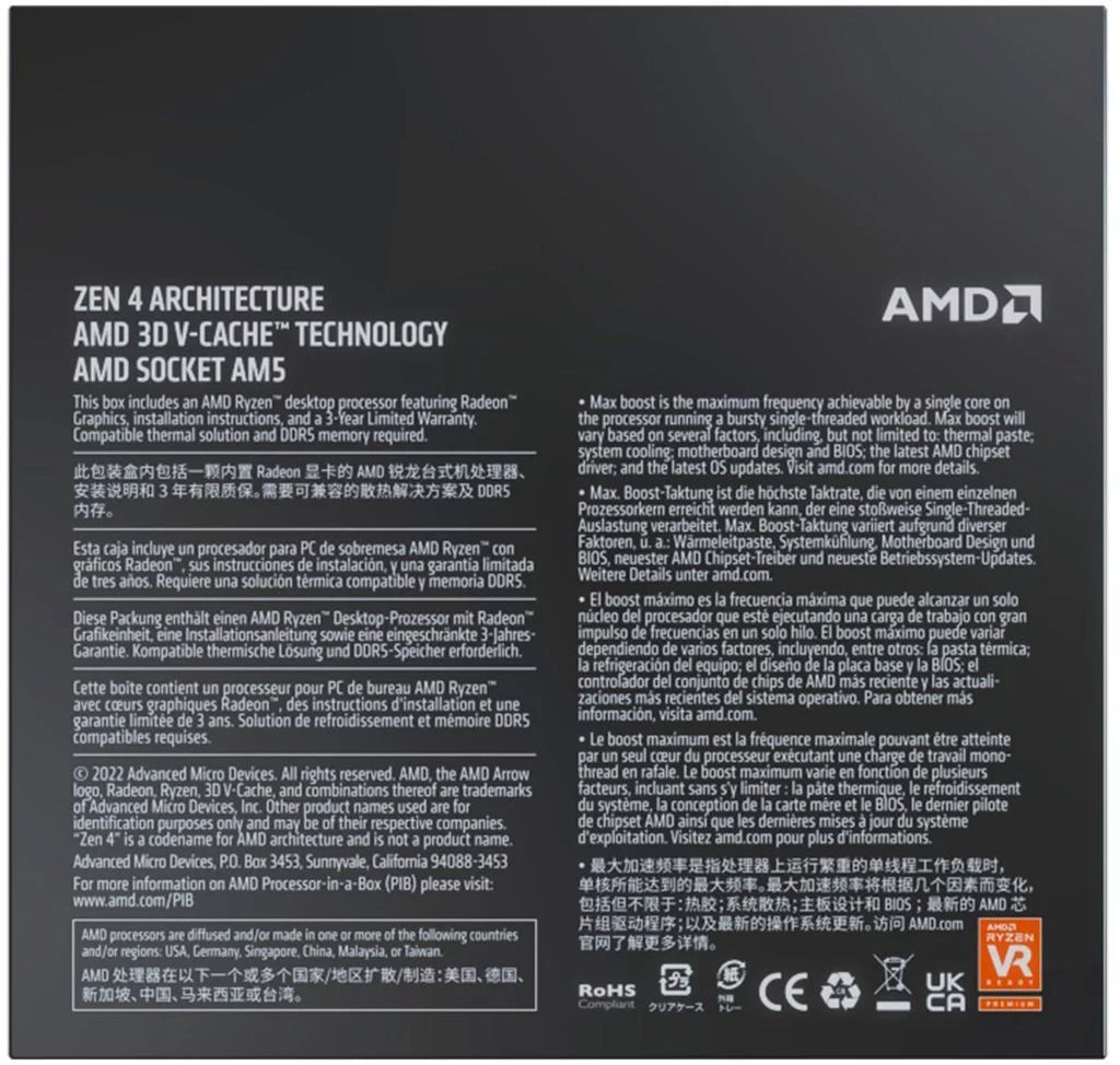 Ryzen 7 7800X3D 8-Core Socket AM5 Desktop Processor B26591