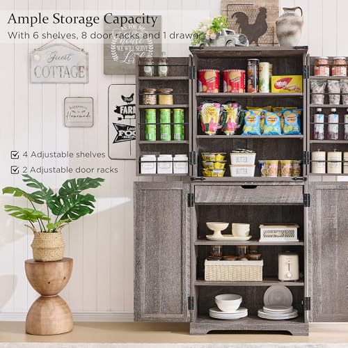 Farmhouse Storage Cabinet with Barn Doors and Adjustable Shelves X3170