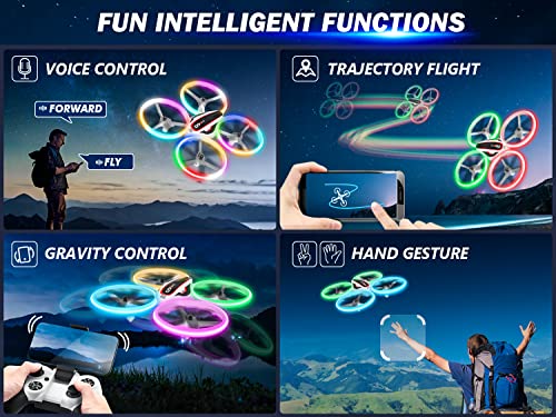 RC Drone with 720P HD FPV Camera for Kids with LED Light and Remote Control Q603