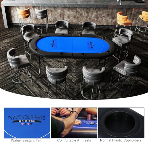 Foldable Blackjack Poker Table with Cup Holders G3690