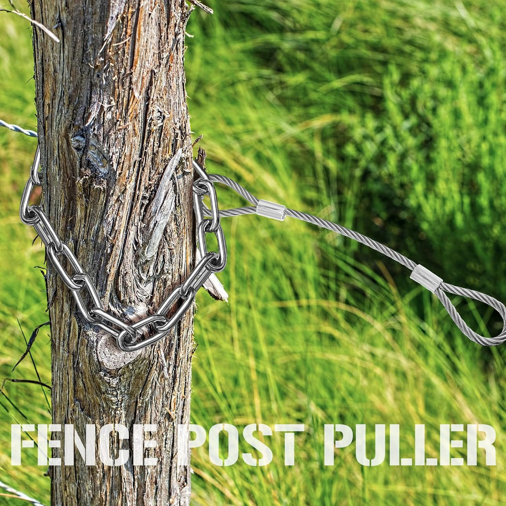 Heavy Duty Fence Post Puller Tool with Chain and Slip Hook, 42 Inches L44684