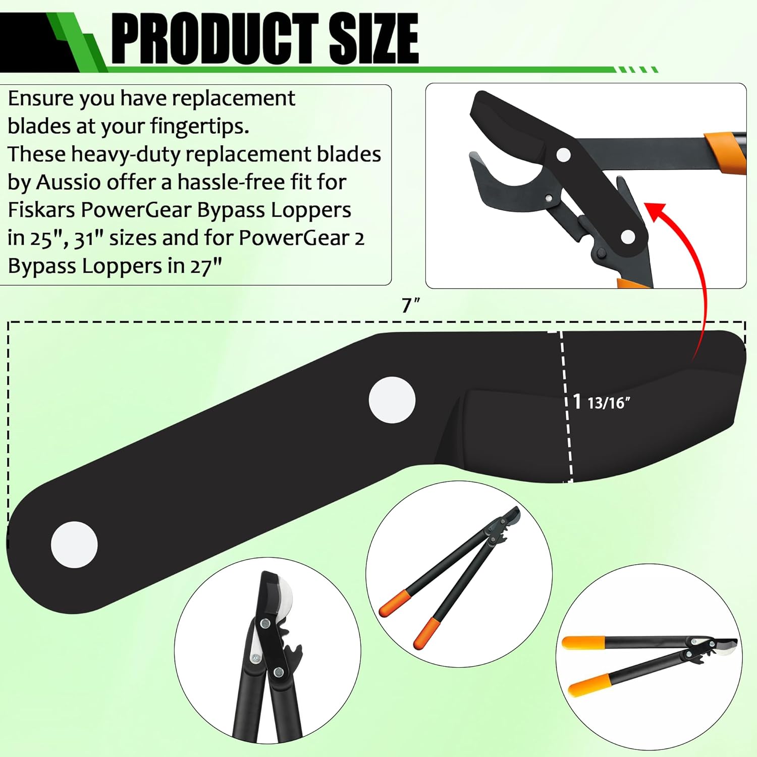 Steel Replacement Blade for Bypass Loppers, 2-Pack V754