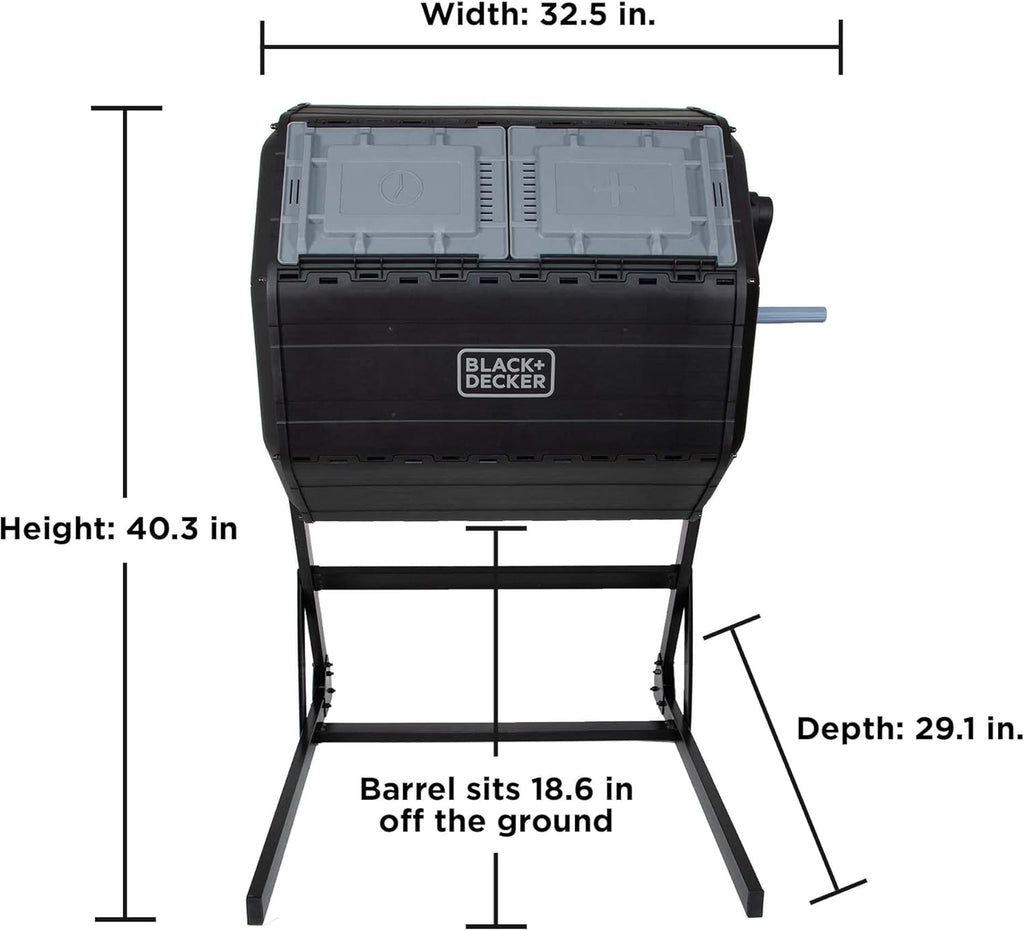 Compost Tumbler, Dual Chamber Composter, 40 Gallon F680160