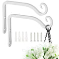 FEED GARDEN Wall Hook Hanging Plant Bracket 10 Inch 2 Pack, Hand-Forged Plant Hanger for Hanging Bird Feeders, Wind Chimes, Flower Baskets, Yoga Mat, Indoor/Outdoor Use, Black