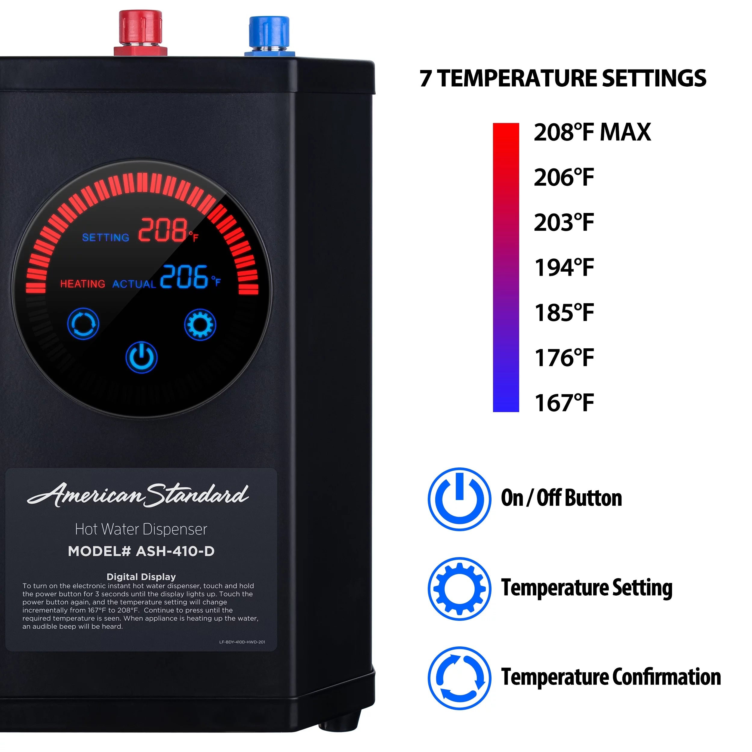 Kitchen Hot Water Dispenser 1500W with Chrome Single Handle Faucet J70479