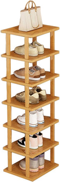 Bamboo Shoe Rack 7-Tier Shoes Storage Organizer Shelf Small Shoe Rack for Entryway Free Standing Shoe Cabinet Stable Structure Waterproof Large Capacity Bamboo Great Load Bearing