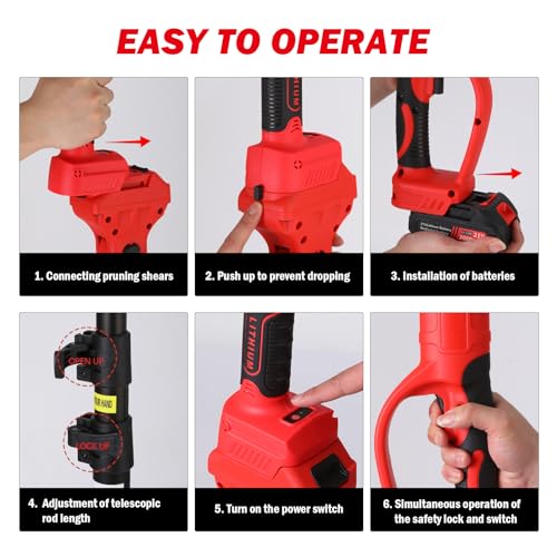 Cordless Electric Pruning Shears with LCD Display and 30mm Cutting Diameter Y80565