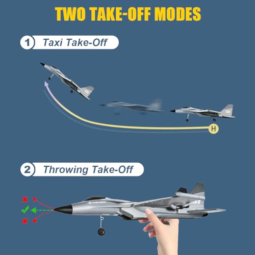 F-22 Stealth Raptor Remote Control Airplane, 3 Channel Stunt Fighter for Beginners J844540