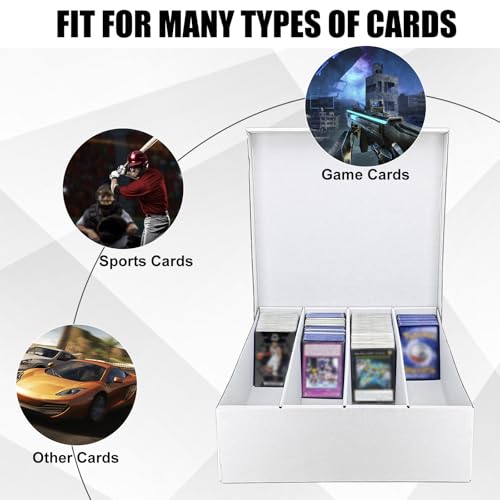Card Storage Box, 5 Pack 3200 Count with Dividers for Trading Cards I875