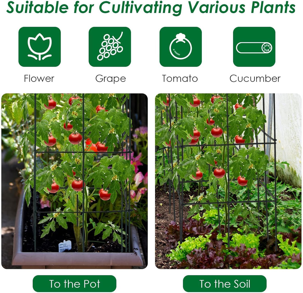 Folding Tomato Cages 39 Inches Tall, Plant Support for Garden Climbing Plants Z77589