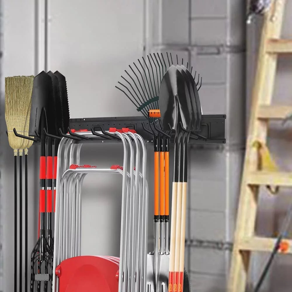 Wall Mounted Tool Storage Organizer with 6 Hooks and 3 Boards U46571
