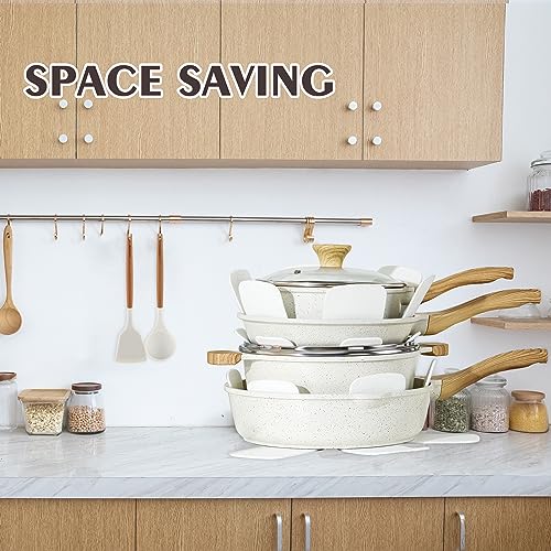 Nonstick Granite Cookware Set 13-Piece with Stay-Cool Handles L966