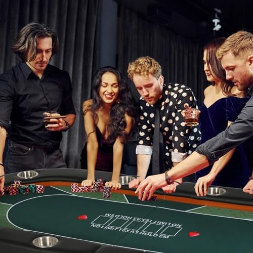 Foldable Blackjack Poker Table with Cup Holders G3690