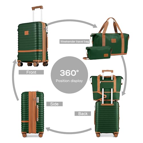 Expandable Carry-On Luggage Set, Lightweight Hard Shell 20 Inch with Spinner Wheels M12570