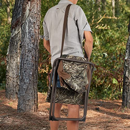 Folding Seat Lightweight Backrest Stool with Storage Pocket for Camping M7455