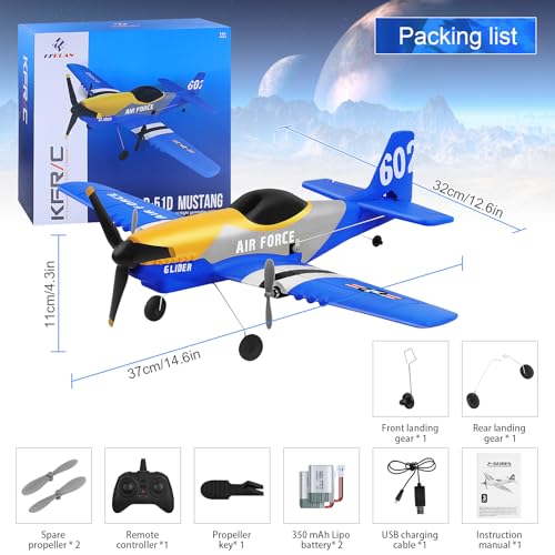 RC Airplane 3-Channel 2.4GHz with Gyroscope, 2 Batteries N311049