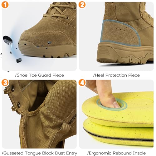 Men's Tactical Hiking Boots Lightweight Comfortable 6 Inches W3780