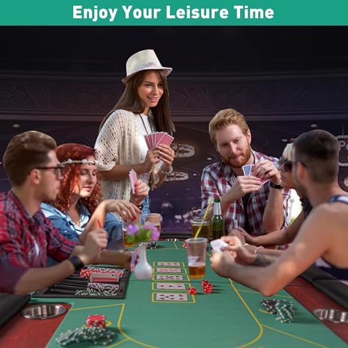 Foldable Blackjack Poker Table with Cup Holders G3690