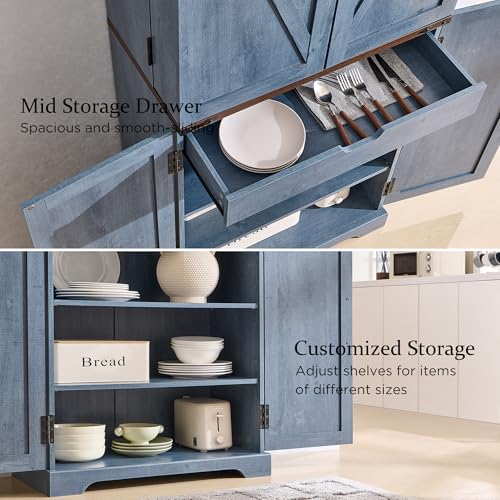 Farmhouse Storage Cabinet with Barn Doors and Adjustable Shelves X3170