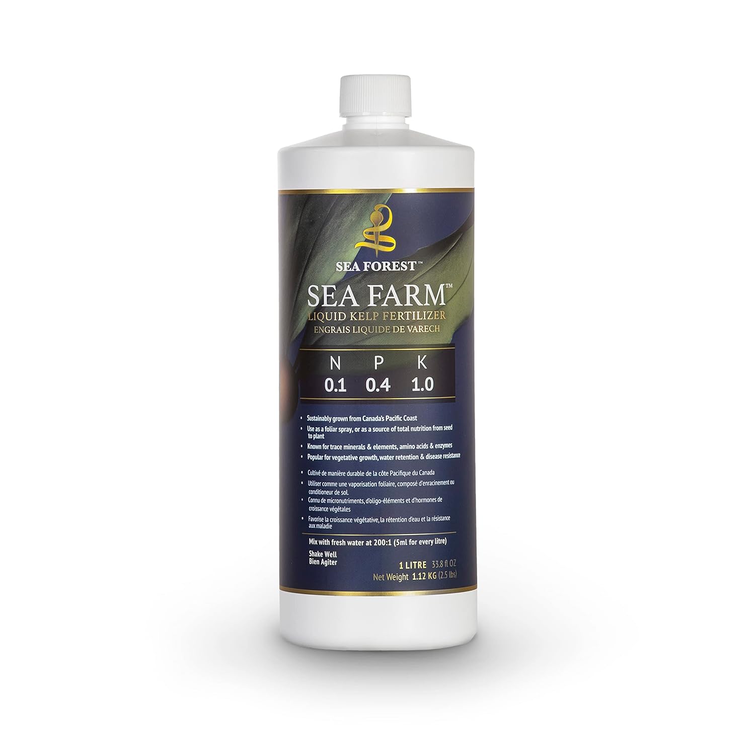 SEA Farm - Organic Liquid Kelp Fertilizer - All Natural Nutrients for Better Growth of Indoor & Outdoor Plants (1L)